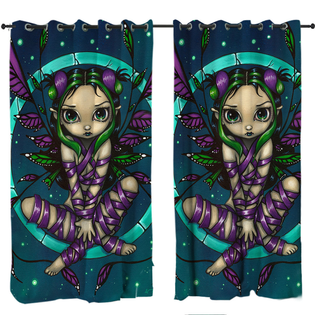 Drapes with Cute Girls Purple Ribbon Fairy