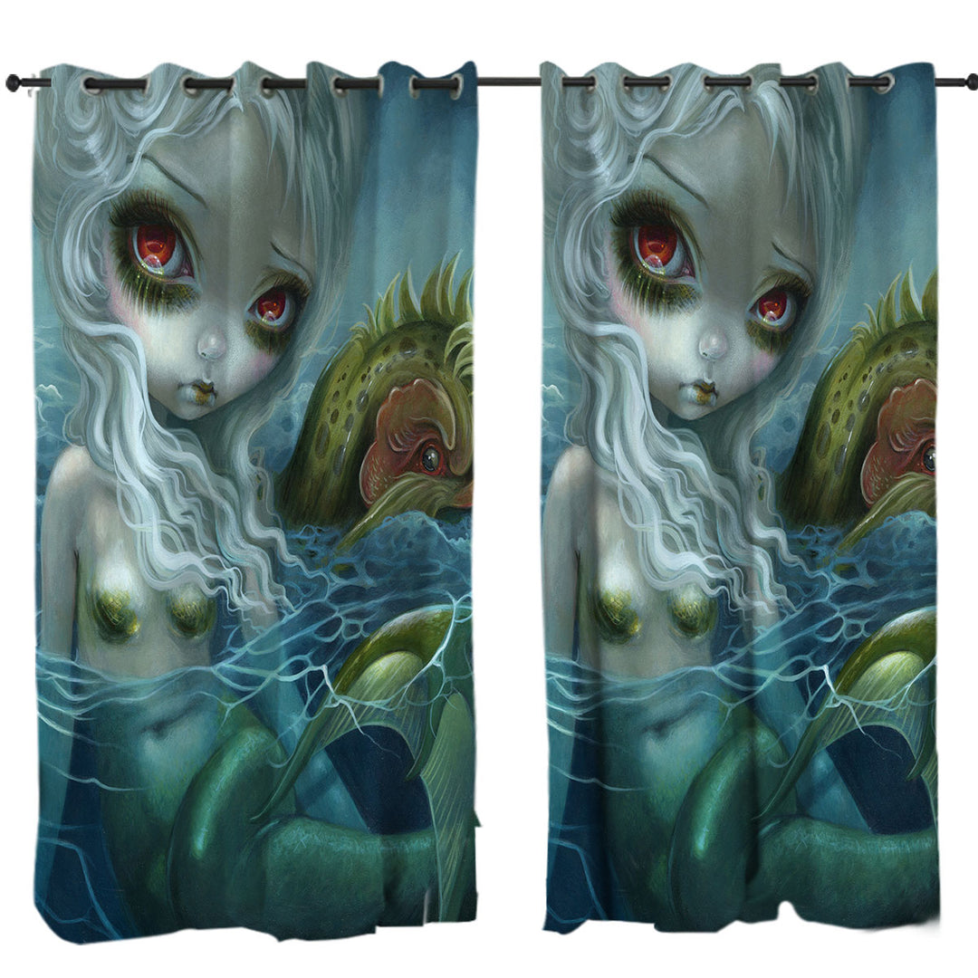 Drapes with How Deep is the Ocean Fantasy Art Mermaid