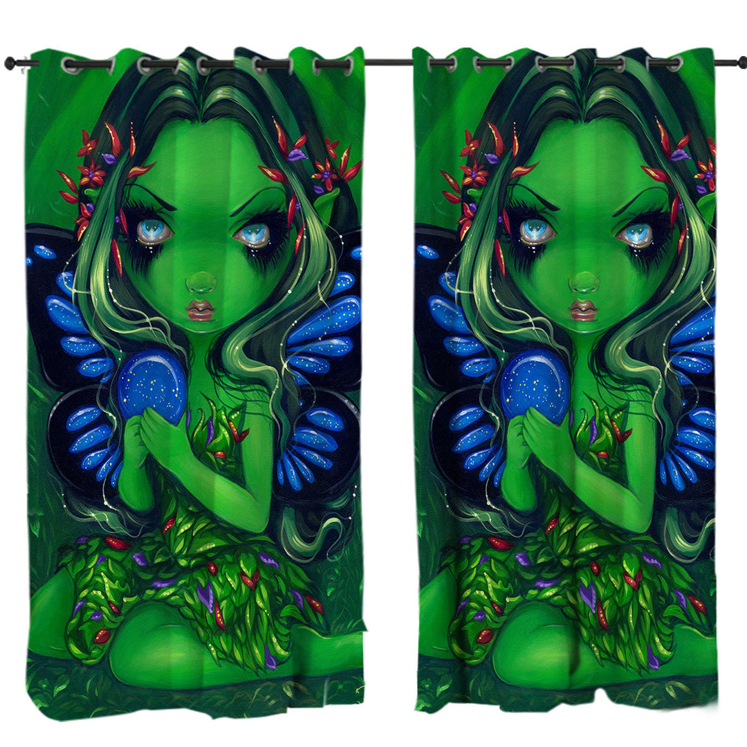 Drapes with Verdant Green Forest Fairy