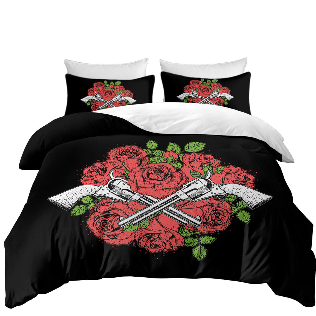 Drawing of Guns and Roses Good Duvet Covers