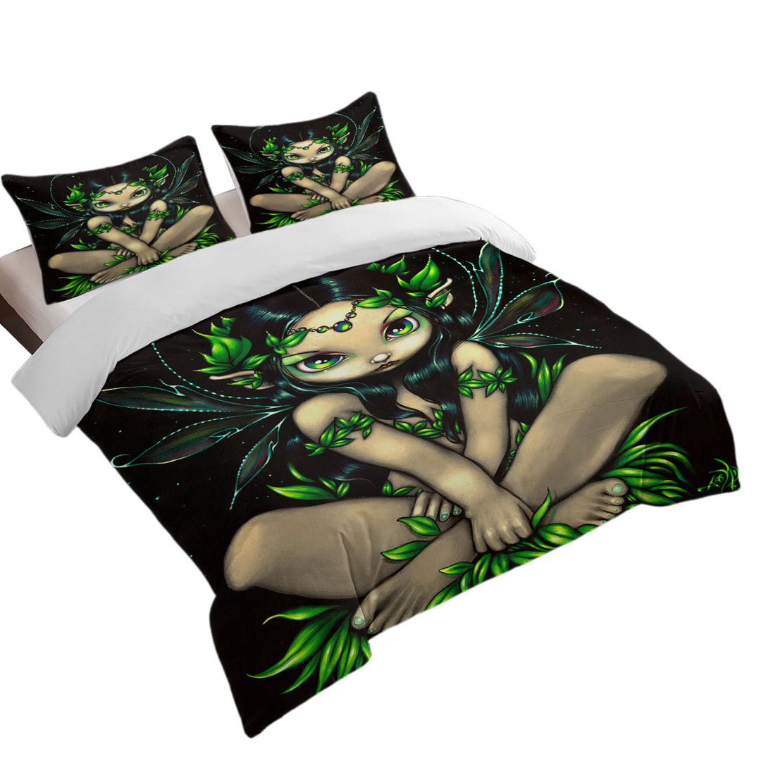 Duvet Cover Queen with Allura Tropical Green Fairy