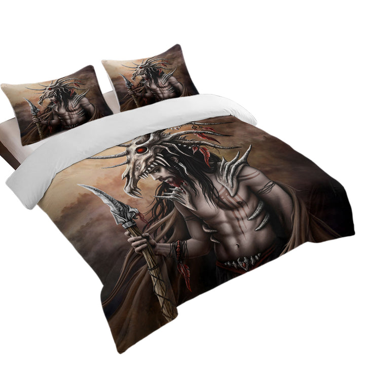 Duvet Cover Queen with Cool Fantasy Art Brave Man the Hunter