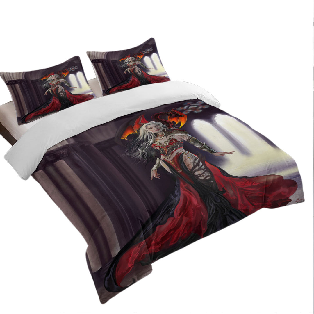 Duvet Cover Queen with Cool Fantasy Art the Dragon Queen