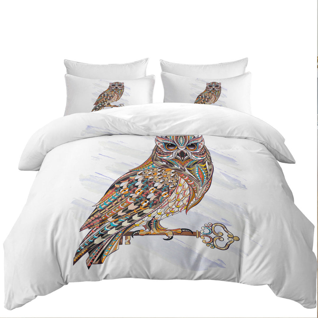 Duvet Cover Queen with Multi Colored Owl