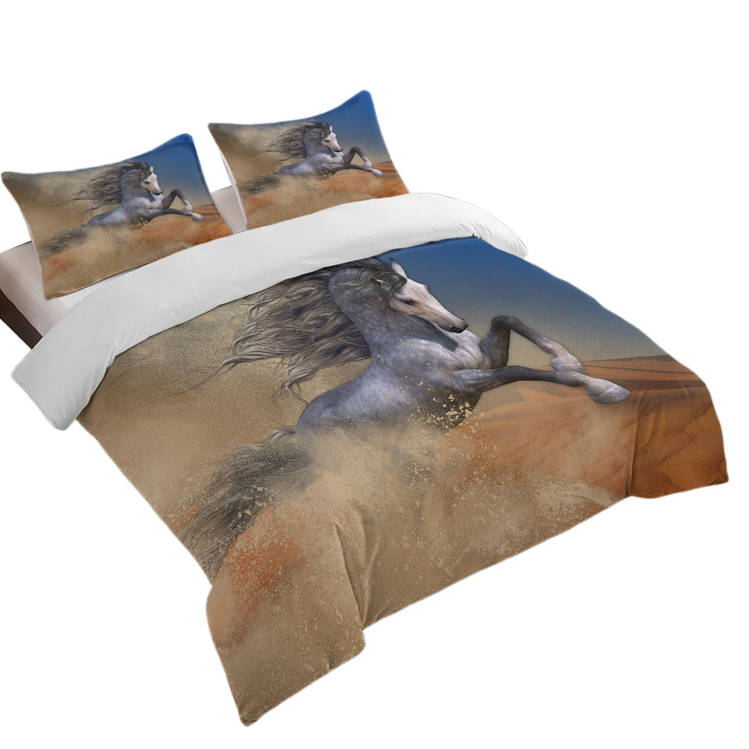 Duvet Cover Queen with The Desert Barb Wild Horse Art