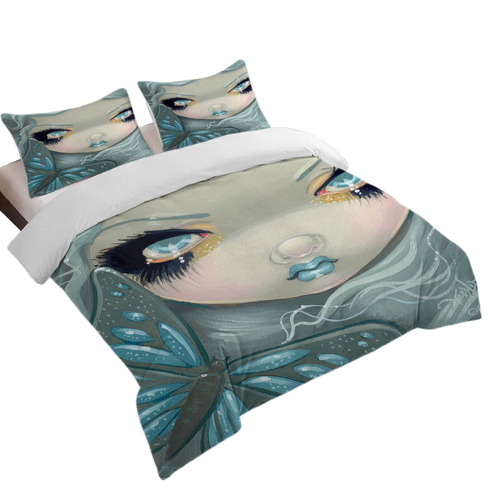 Duvet Cover sale with Faces of Faery _26 Ice Girl and Butterfly