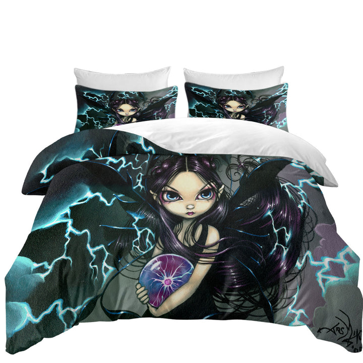 Duvet Cover sale with Fantasy Art Bringer of Lightning Fairy