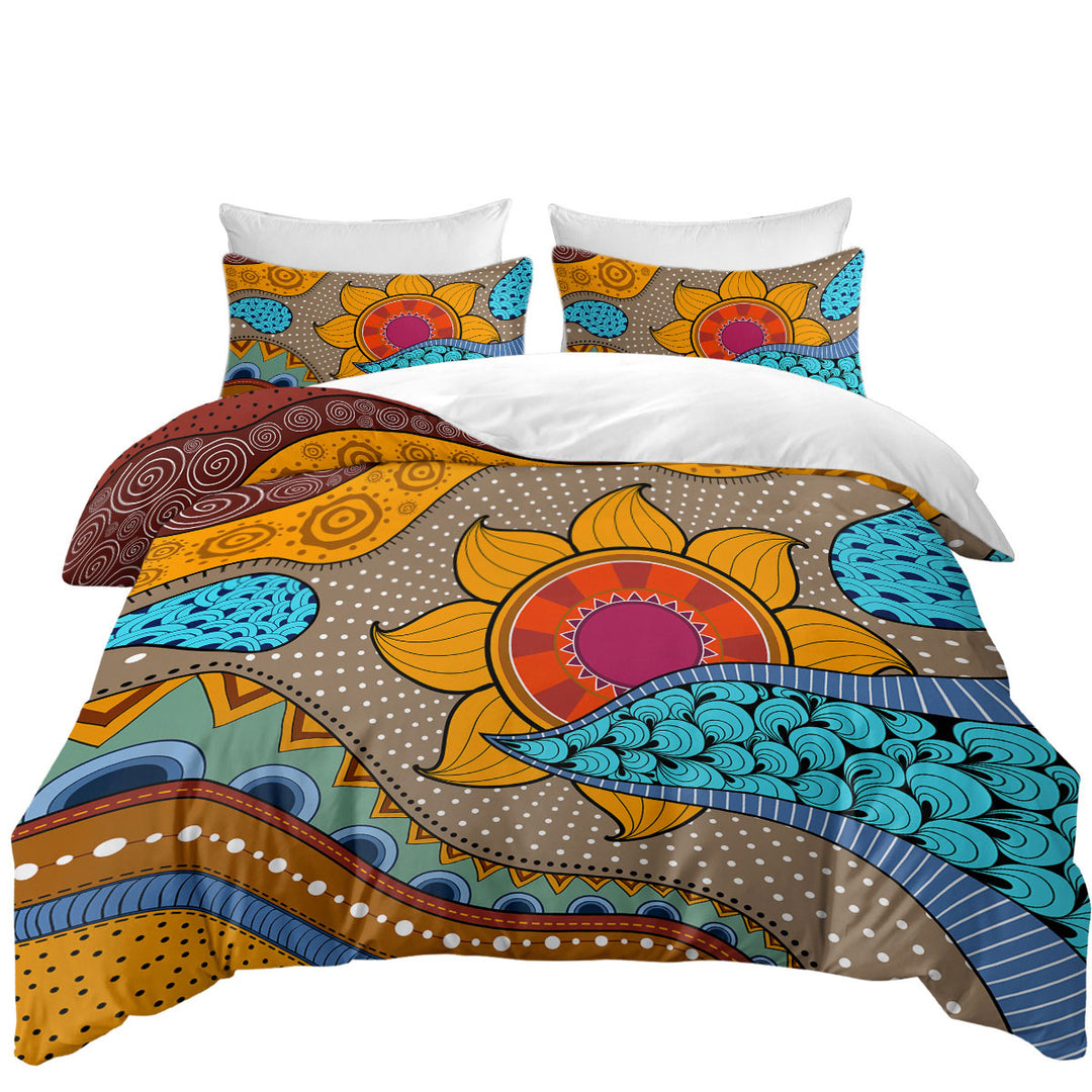 Duvet Cover sale with Multi Colored Oriental Art