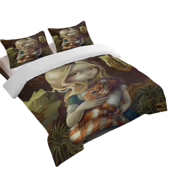 Duvet Cover set with Alice in a Da Vinci Portrait