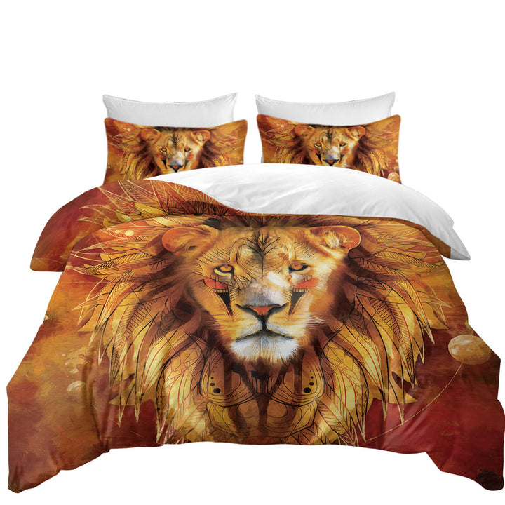 Duvet Cover set with Attractive Lion Chief