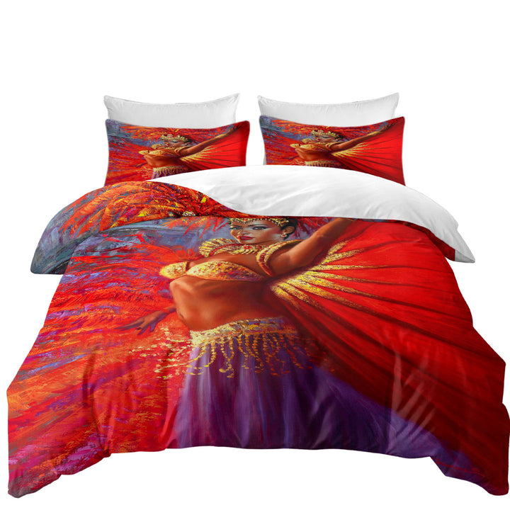 Duvet Cover set with Beautiful Black Woman Painting Brazilian Queen