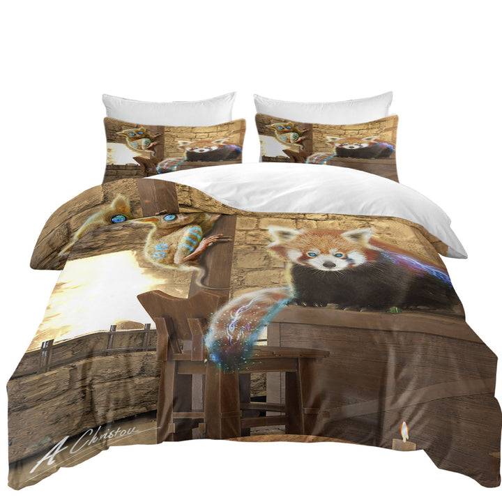 Duvet Cover with Adorable Fictional Creatures for Kids