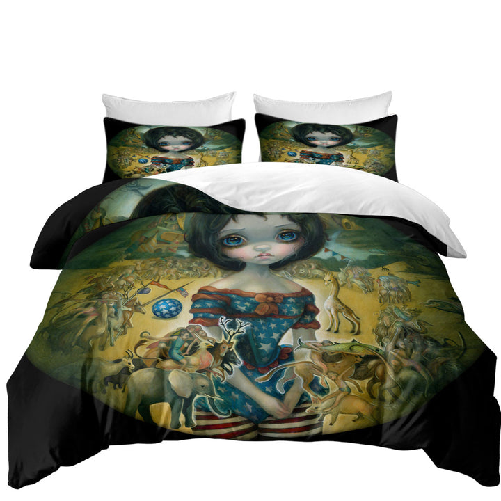 Duvet Cover with Art Painting Bosch Circus Girl