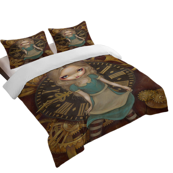 Duvet Cover with Beautiful Alice in Clockwork