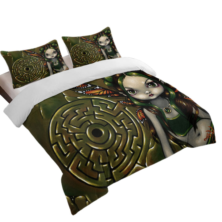 Duvet Cover with Big Eyed Labyrinth Fairy