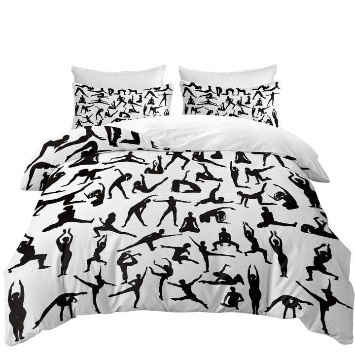 Duvet Cover with Black and White Dancing Silhouettes