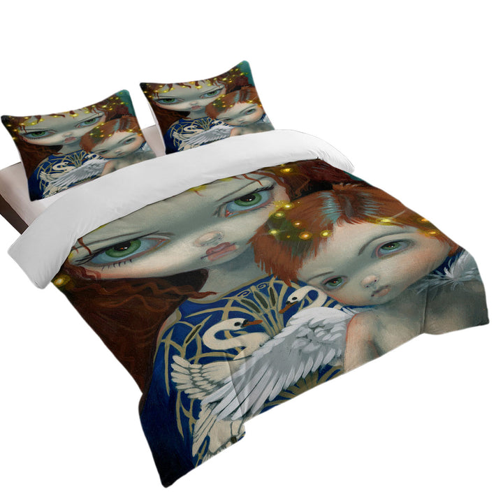 Duvet Cover with Celtic Fairytale Children of Lir