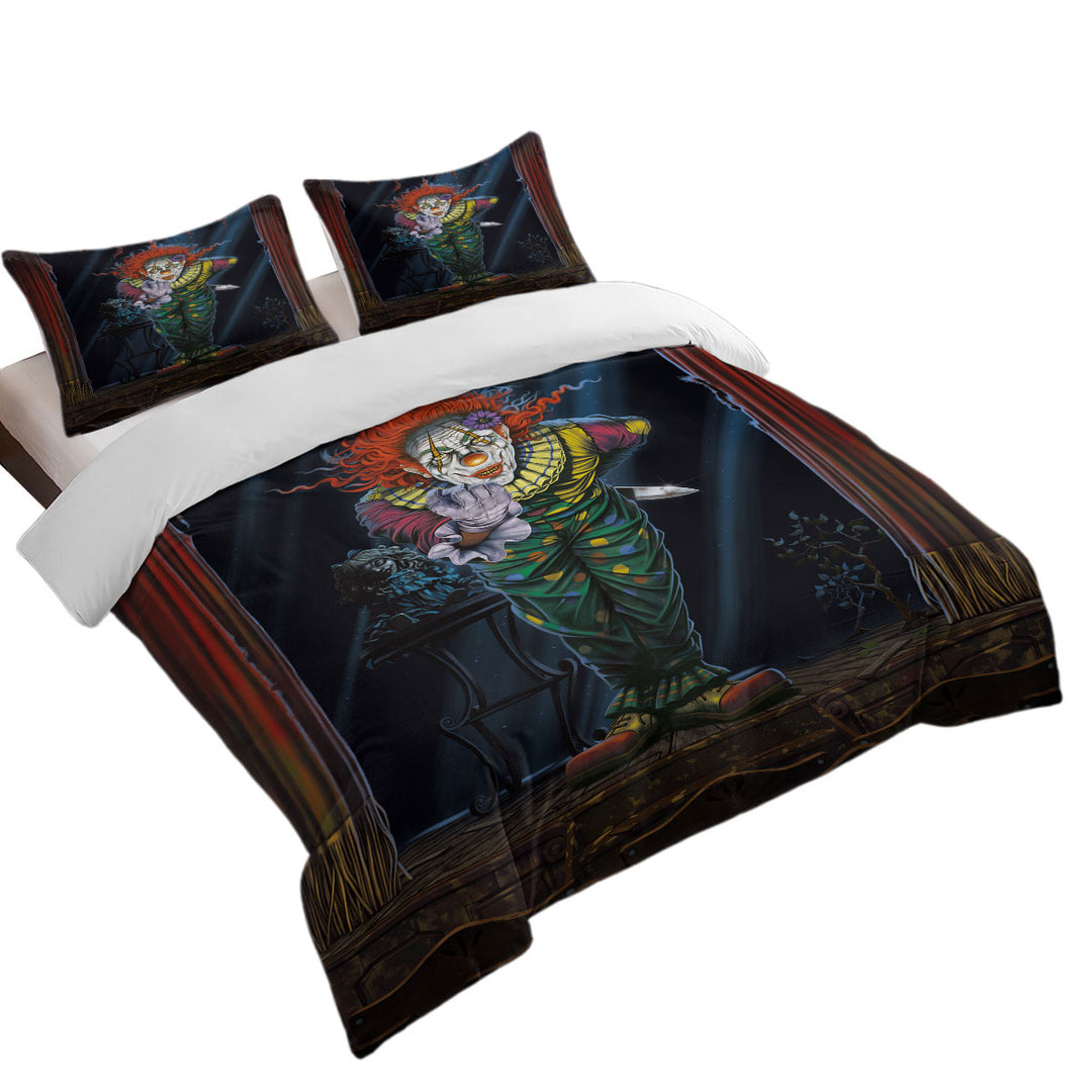 Duvet Cover with Cool Art Scary Surprise Clown