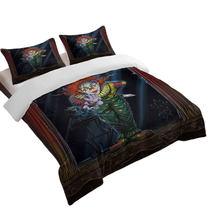 Duvet Cover with Cool Art Scary Surprise Clown