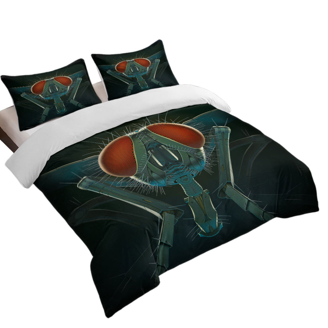 Duvet Cover with Cool Science Fiction Art Metal Fly