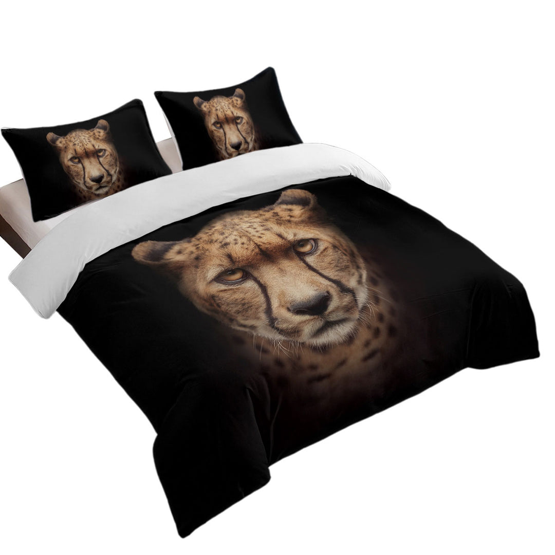 Duvet Cover with Cool and Fascinating Cheetah Portrait