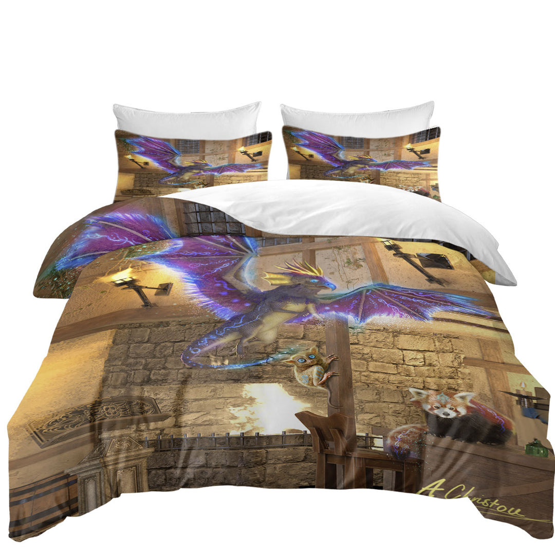 Duvet Cover with Cute Fictional Creatures for Kids