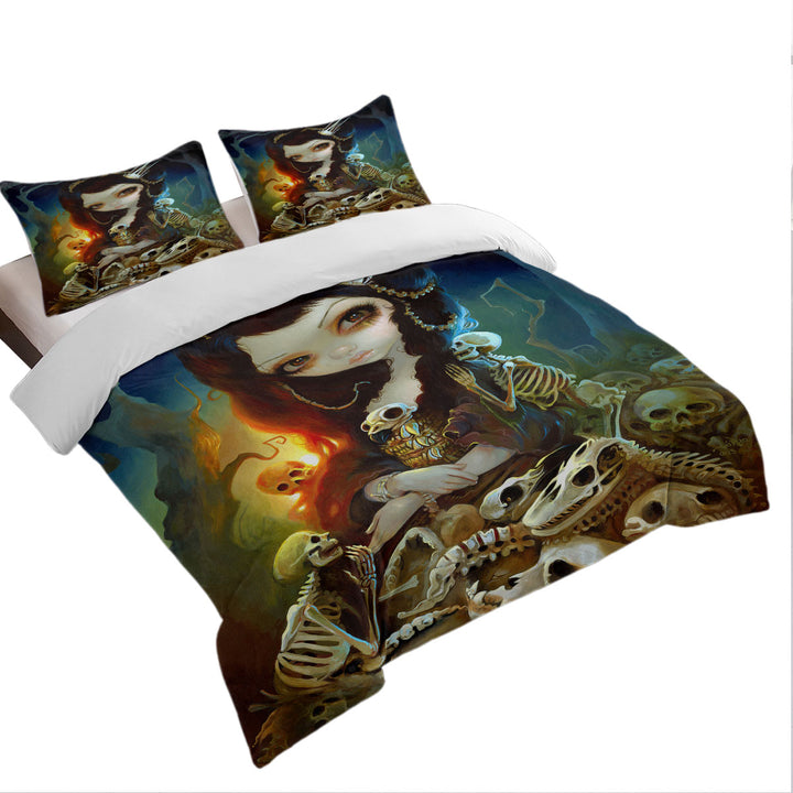 Duvet Cover with Dark Art Beautiful Princess of Bones