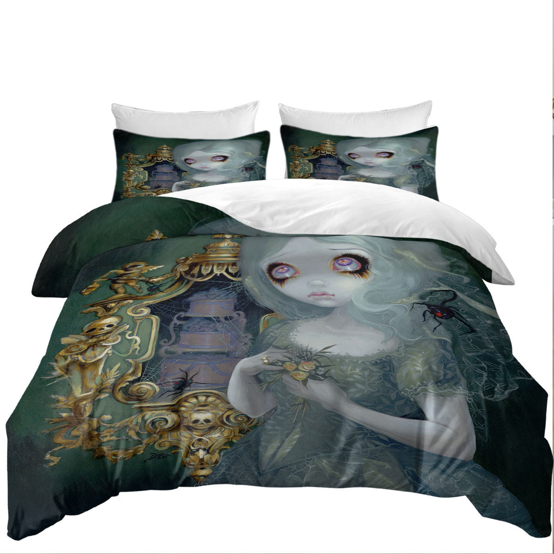 Duvet Cover with Dark Art Miss Havisham Ghostly Pale Beautiful Girl