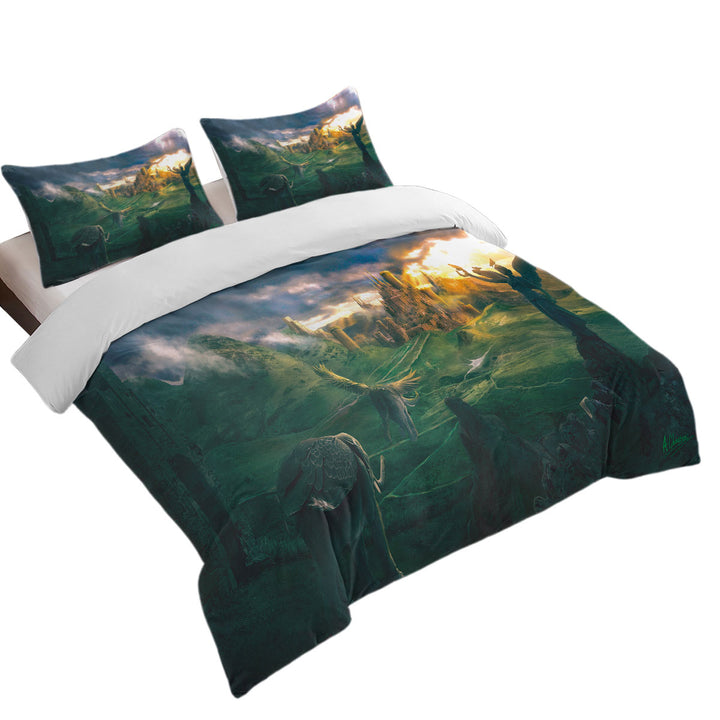 Duvet Cover with Fantasy Art the Castle Highlands