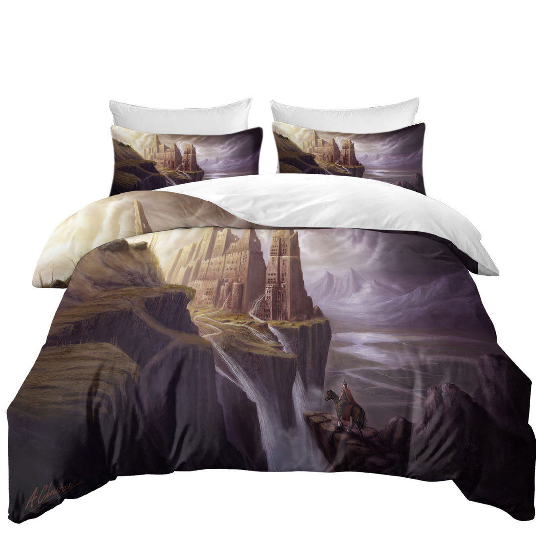 Duvet Cover with Fantasy Art the Castle Ruins