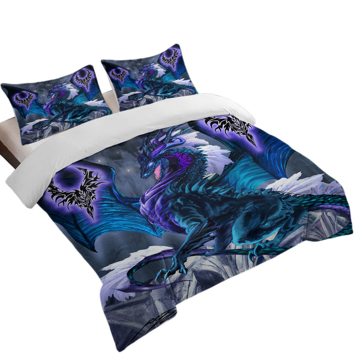 Duvet Cover with Fantasy Relic Blue Dragon