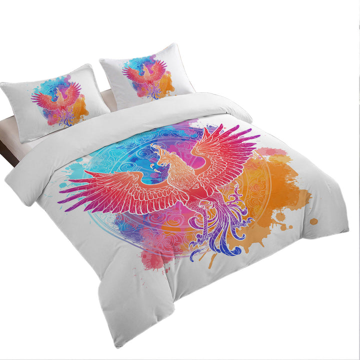 Duvet Cover with Fire Colors Eagle