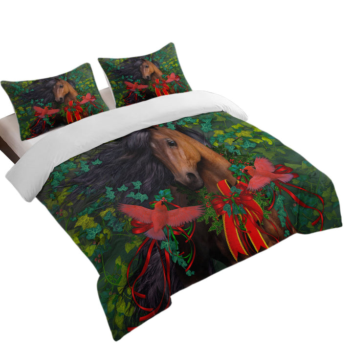 Duvet Cover with Horse Art Morgans Christmas