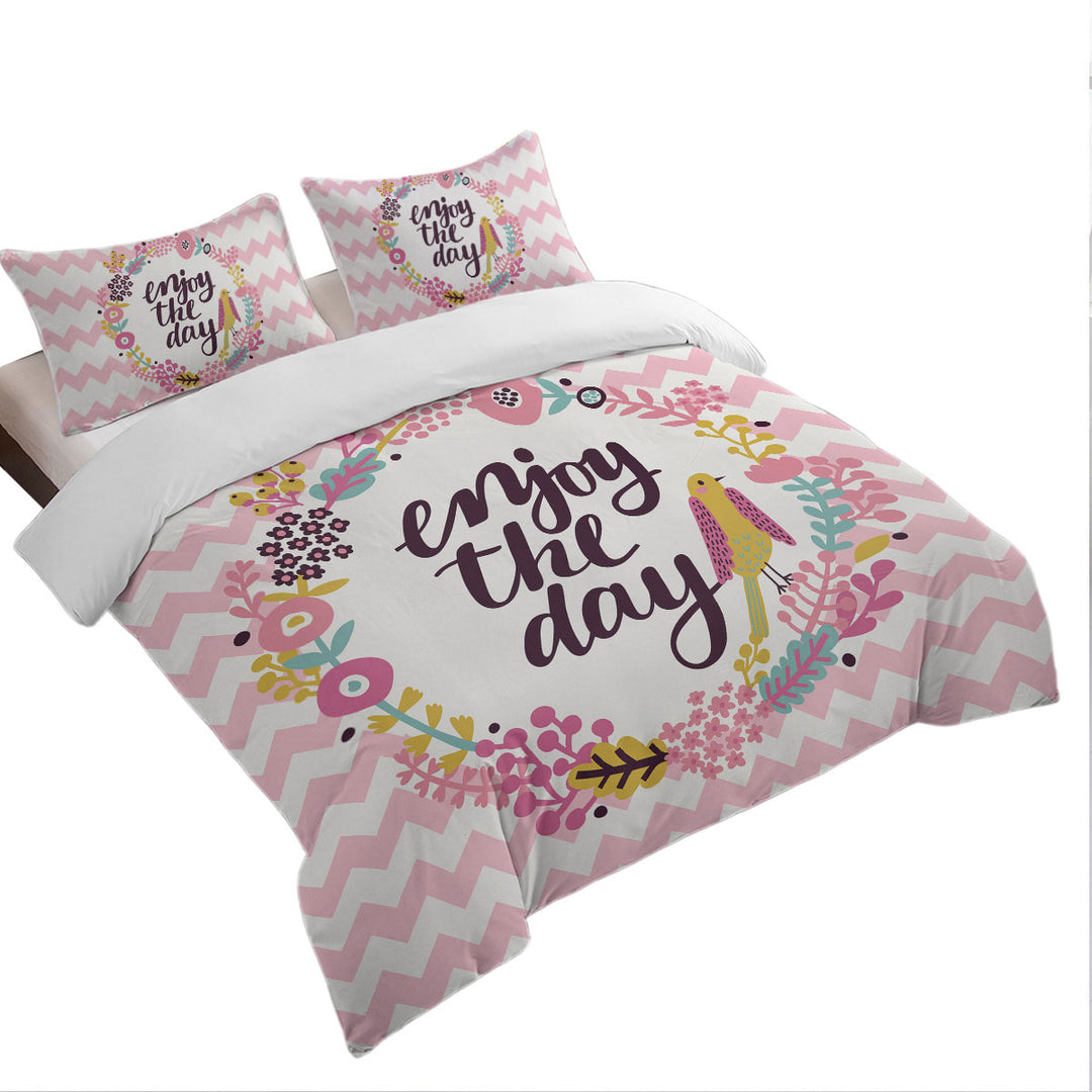 Duvet Cover with Pinkish Encouragement