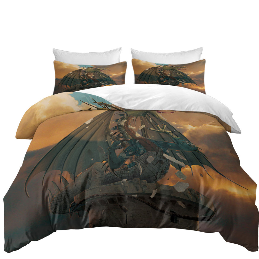 Duvet Cover with The Awakening Cool Fantasy Dragon