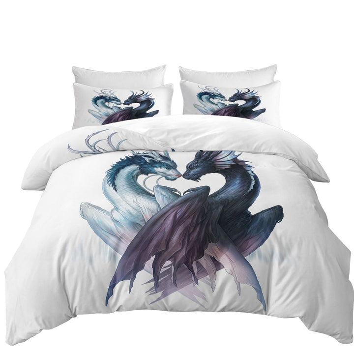 Duvet Cover with Yin and Yang Dragons