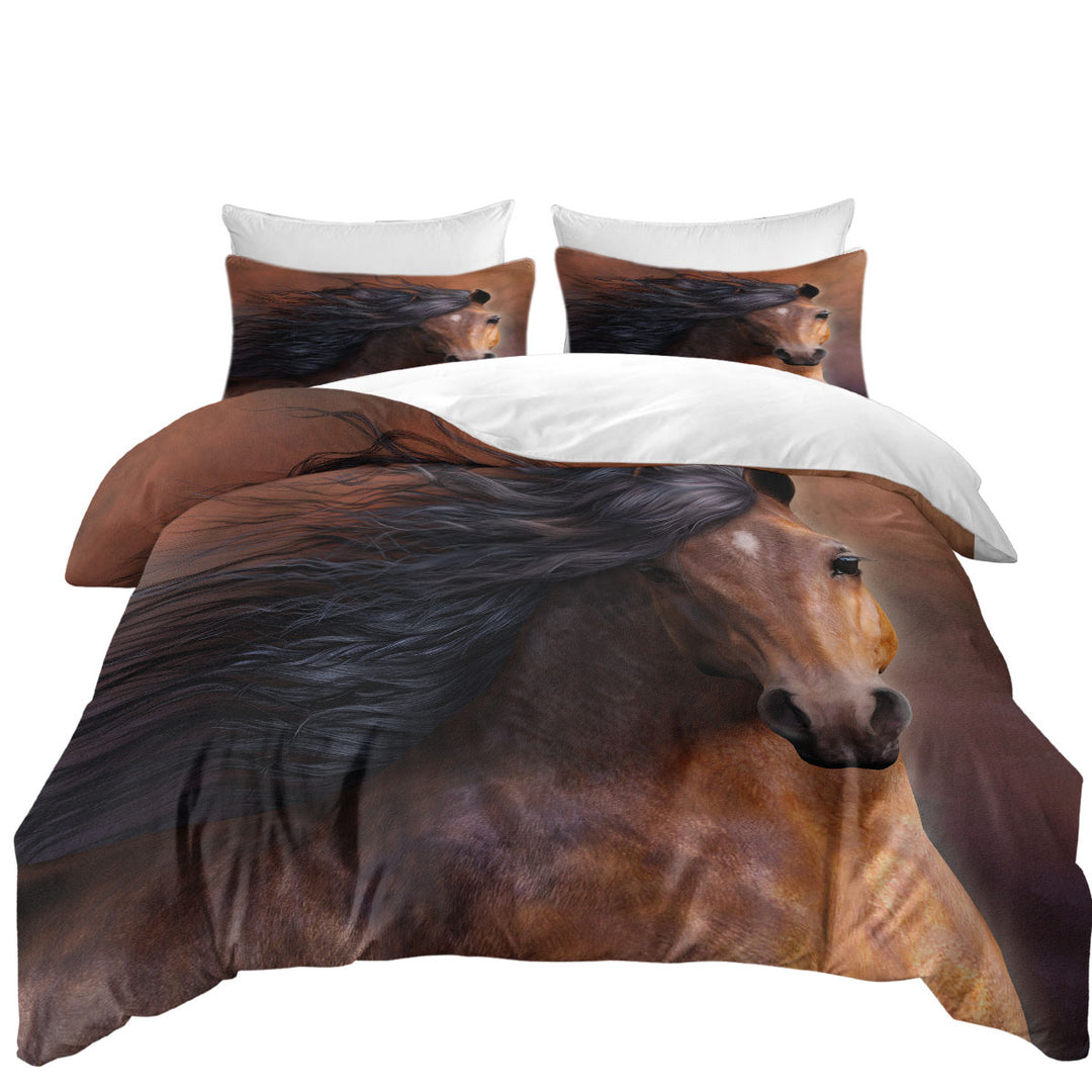 Duvet Covers King with Attractive Refined Brown Chestnut Horse the Morgan Horse