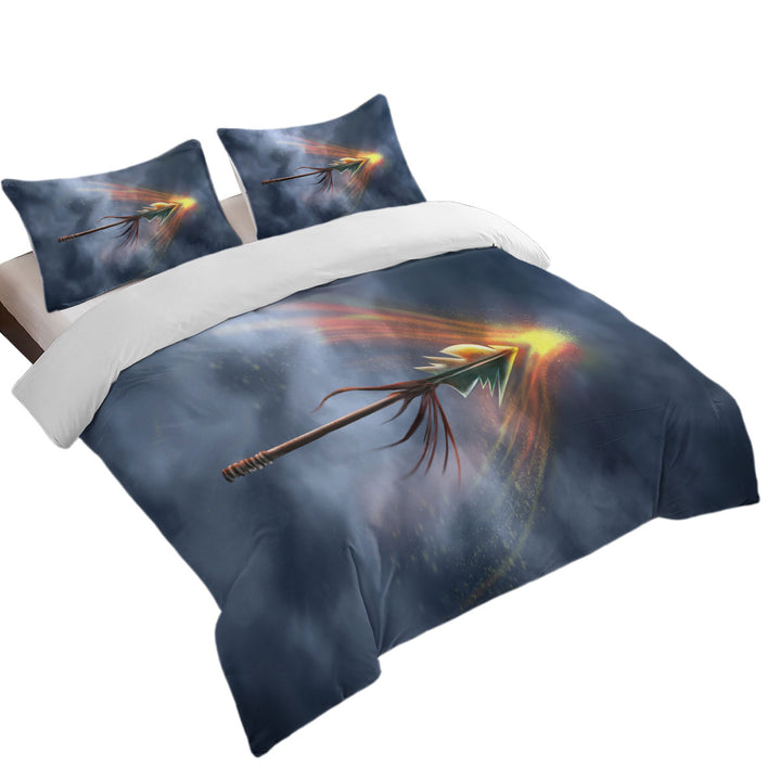 Duvet Covers King with Cool Fantasy Weapon Spear of Shield