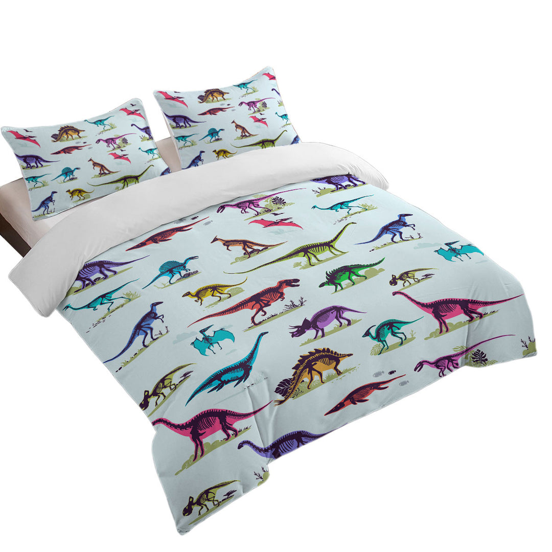 Duvet Covers King with Multi Colored X rays of Dinosaurs