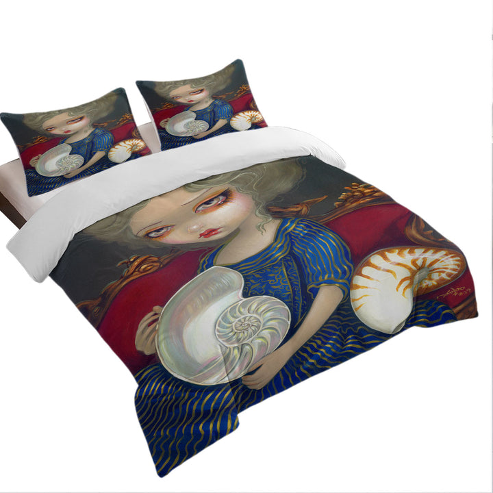 Duvet Covers King with Mystery of the Nautilus and Beautiful Lady