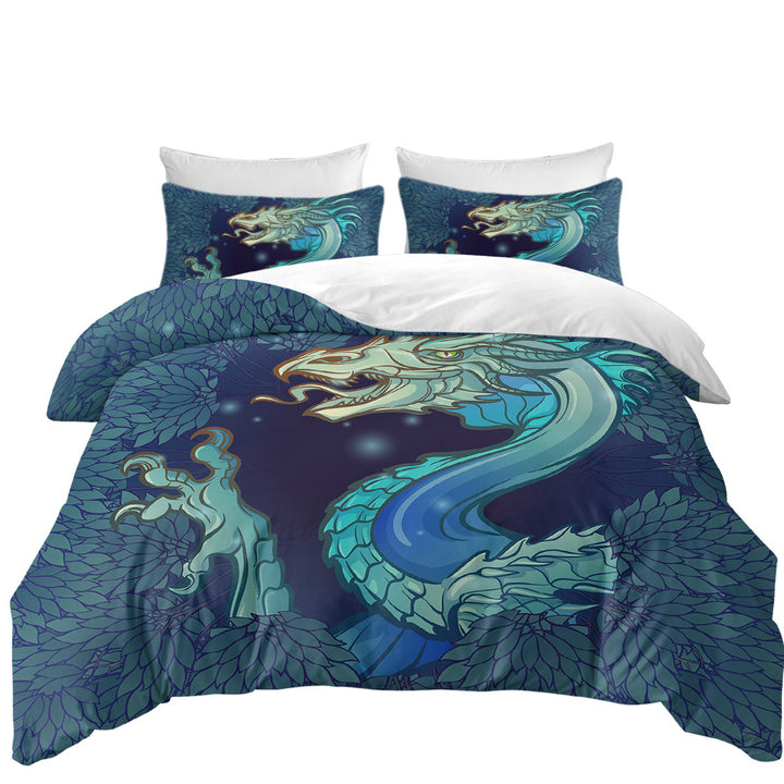 Duvet Covers King with Scary Blue Dragon