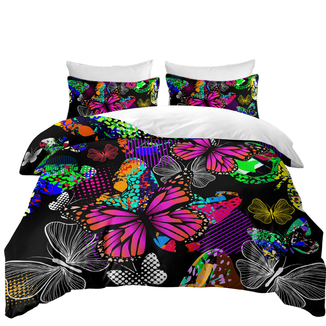 Duvet Covers with A Riot of Colorful Butterflies