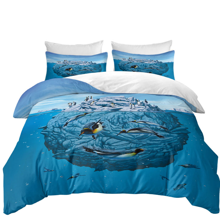 Duvet Covers with Animals Art Colony of Penguins