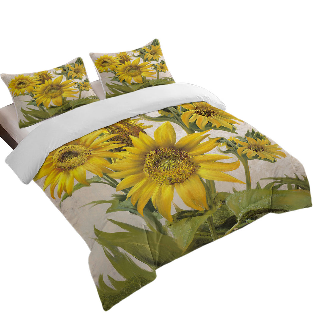 Duvet Covers with Art Painting Sunflowers Floral