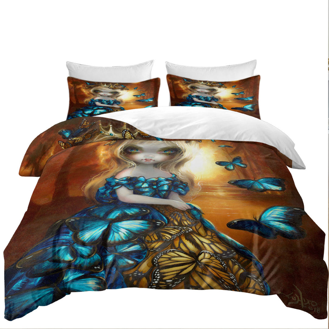 Duvet Covers with Beautiful Monarch and Blue Morpho Butterflies Queen