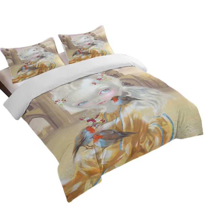 Duvet Covers with Birds and Angel at Glastonbury Abbey