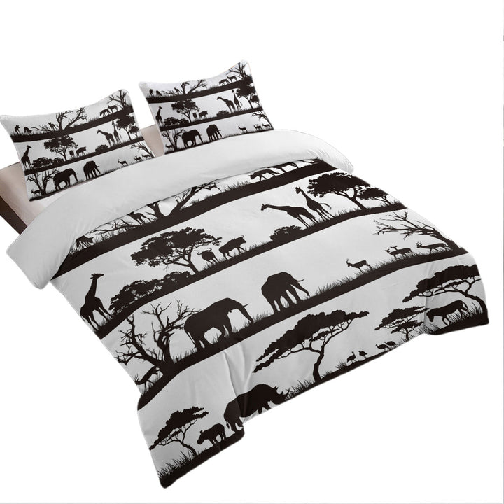 Duvet Covers with Black and White Africa