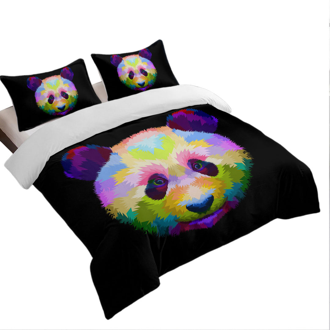 Duvet Covers with Colorful Panda Head