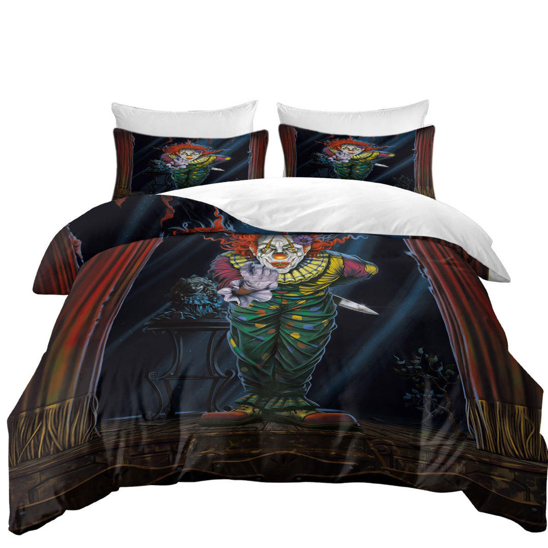 Duvet Covers with Cool Art Scary Surprise Clown