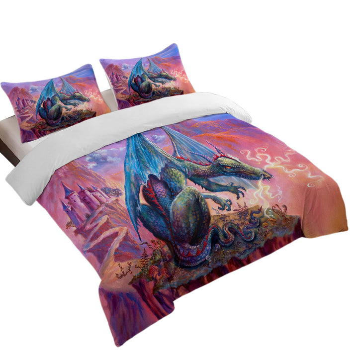 Duvet Covers with Cool Fantasy Art Angry Dragon